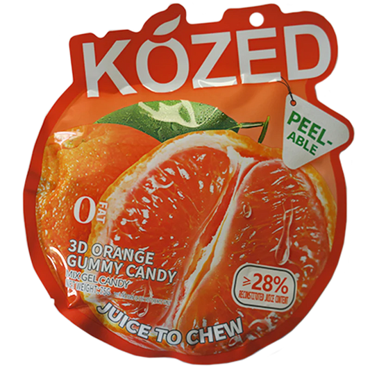 Kozed Fruit Juice Gummy Candy 60 pieces per case.